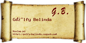 Gálfy Belinda névjegykártya